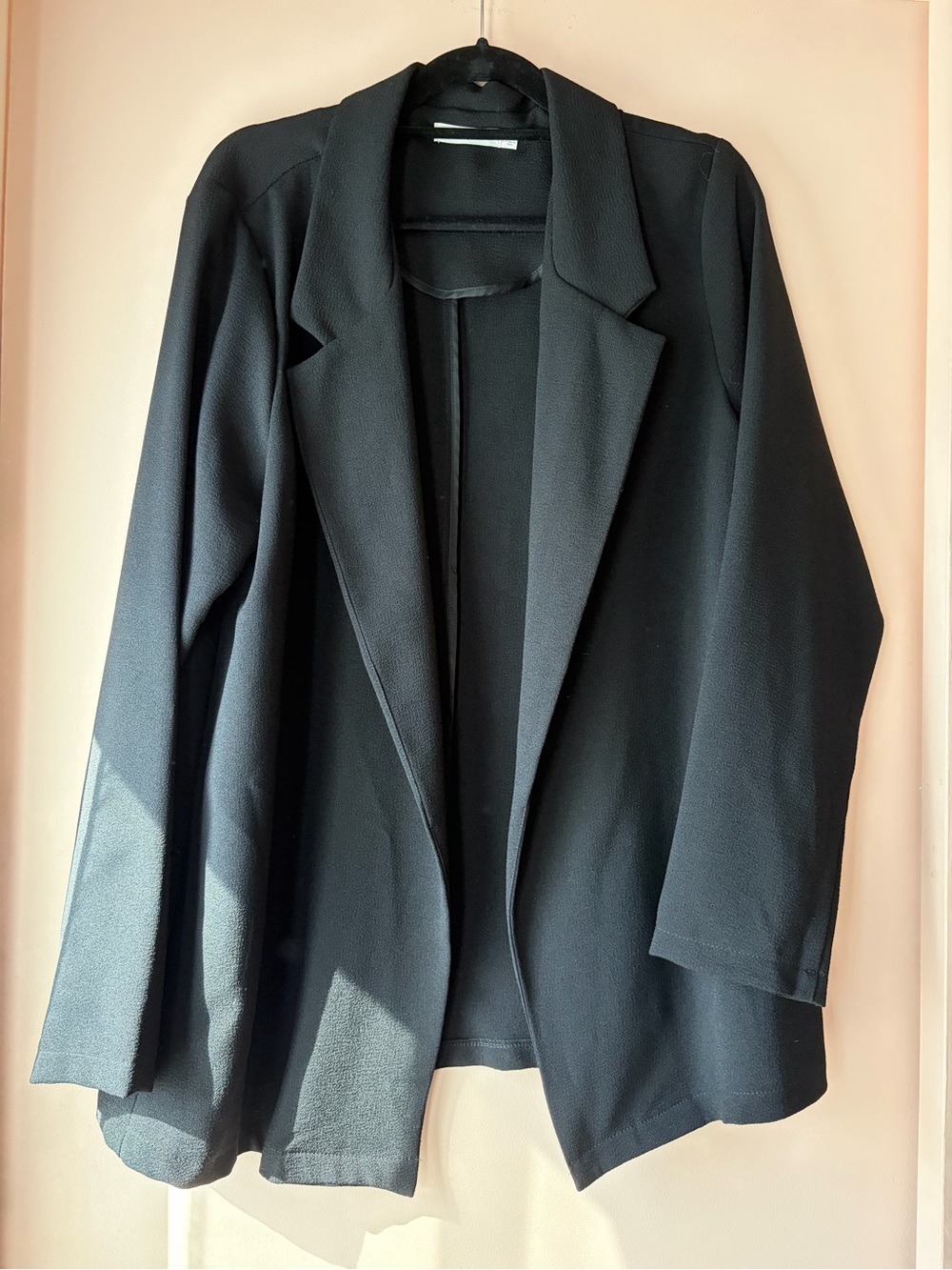 Classic Black Women's Open Front Blazer Jacket Lush XL